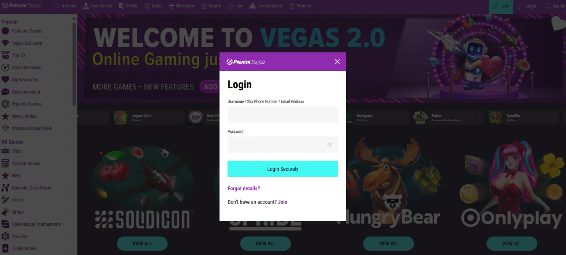Login to Premier Bet 